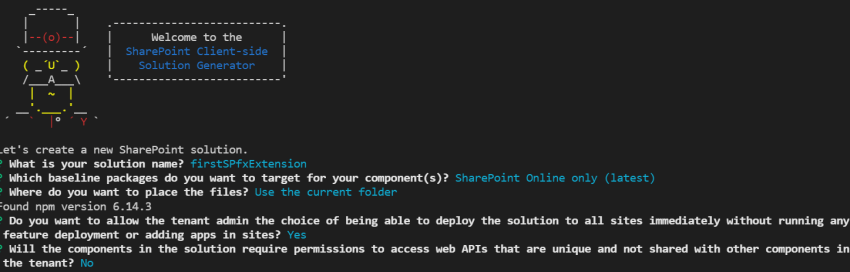 Create Extension with SharePoint Framework(SPFx)